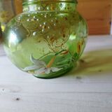 Enameled vase. original form. very fine work.