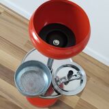 Orange standing ashtray with shelf