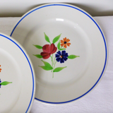 Set of 4 vintage dessert plates from the Badonviller porcelain factory
