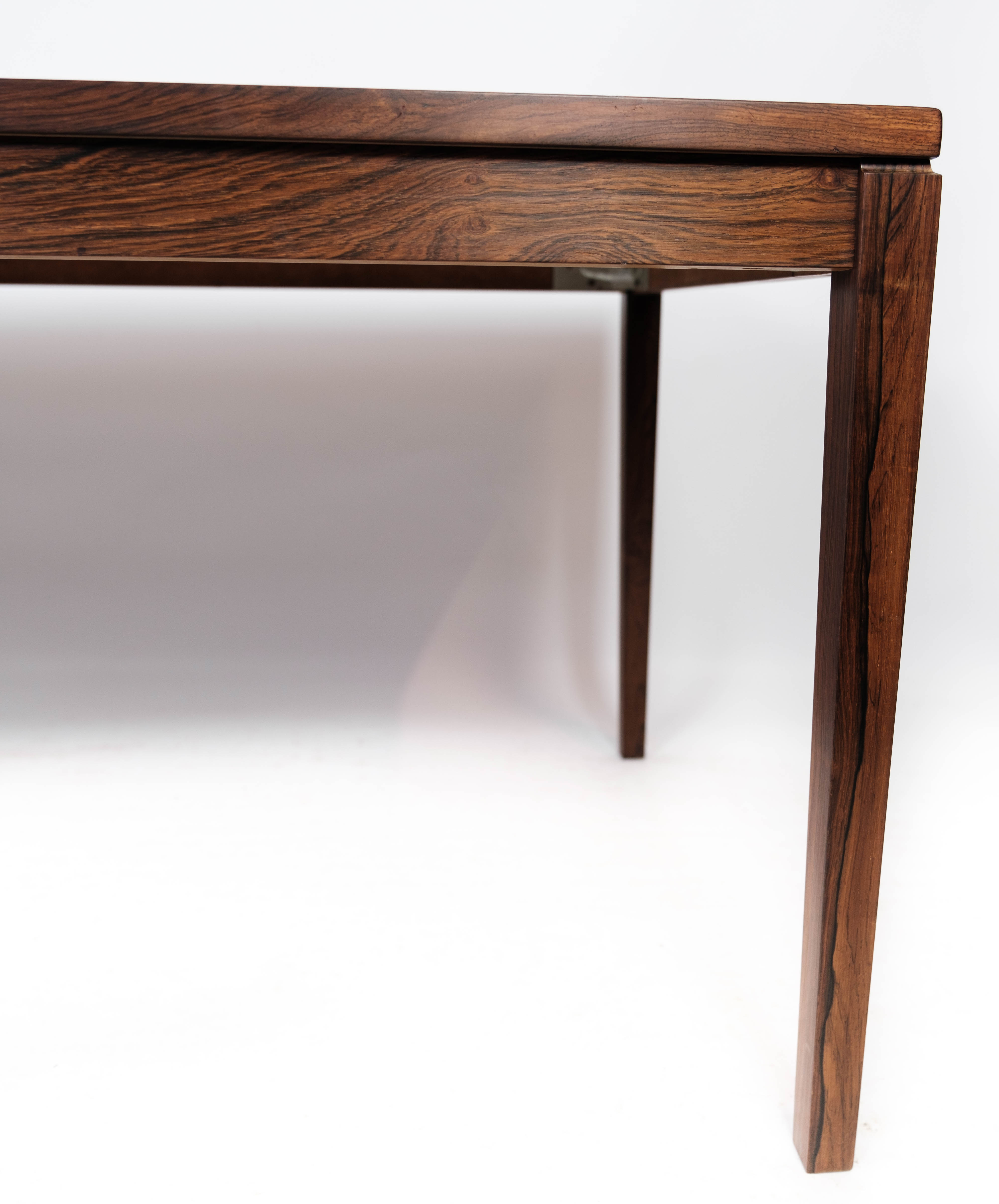 Coffee table in rosewood with blue tiles of Danish design from the 1960s