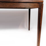 Coffee table in rosewood with blue tiles of Danish design from the 1960s