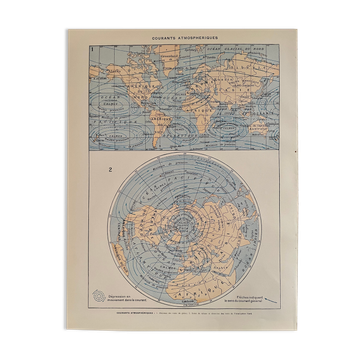 Lithograph on the marine currents of 1928
