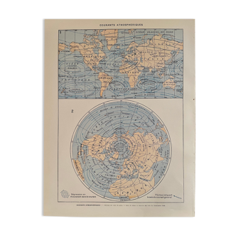 Lithograph on the marine currents of 1928