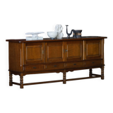 Danish enfilade from the mid-modern century in dark stained oak, 1960s.