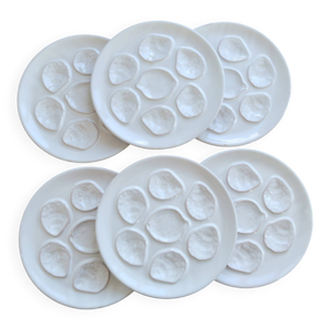 6 assiettes à huîtres