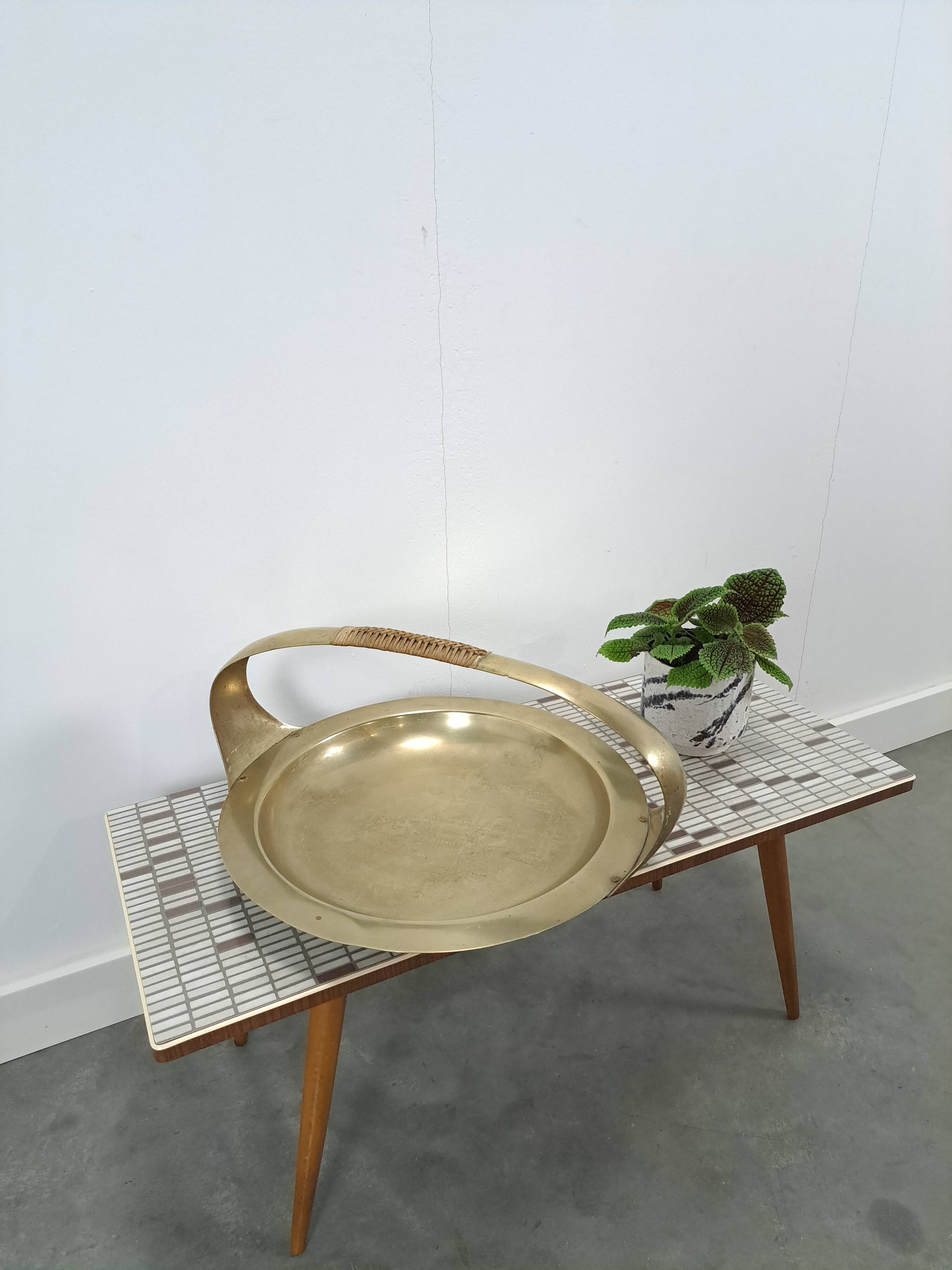 Art Deco jaren 20 messing mand, schaal