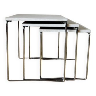3 nesting tables – chrome steel & laminated top