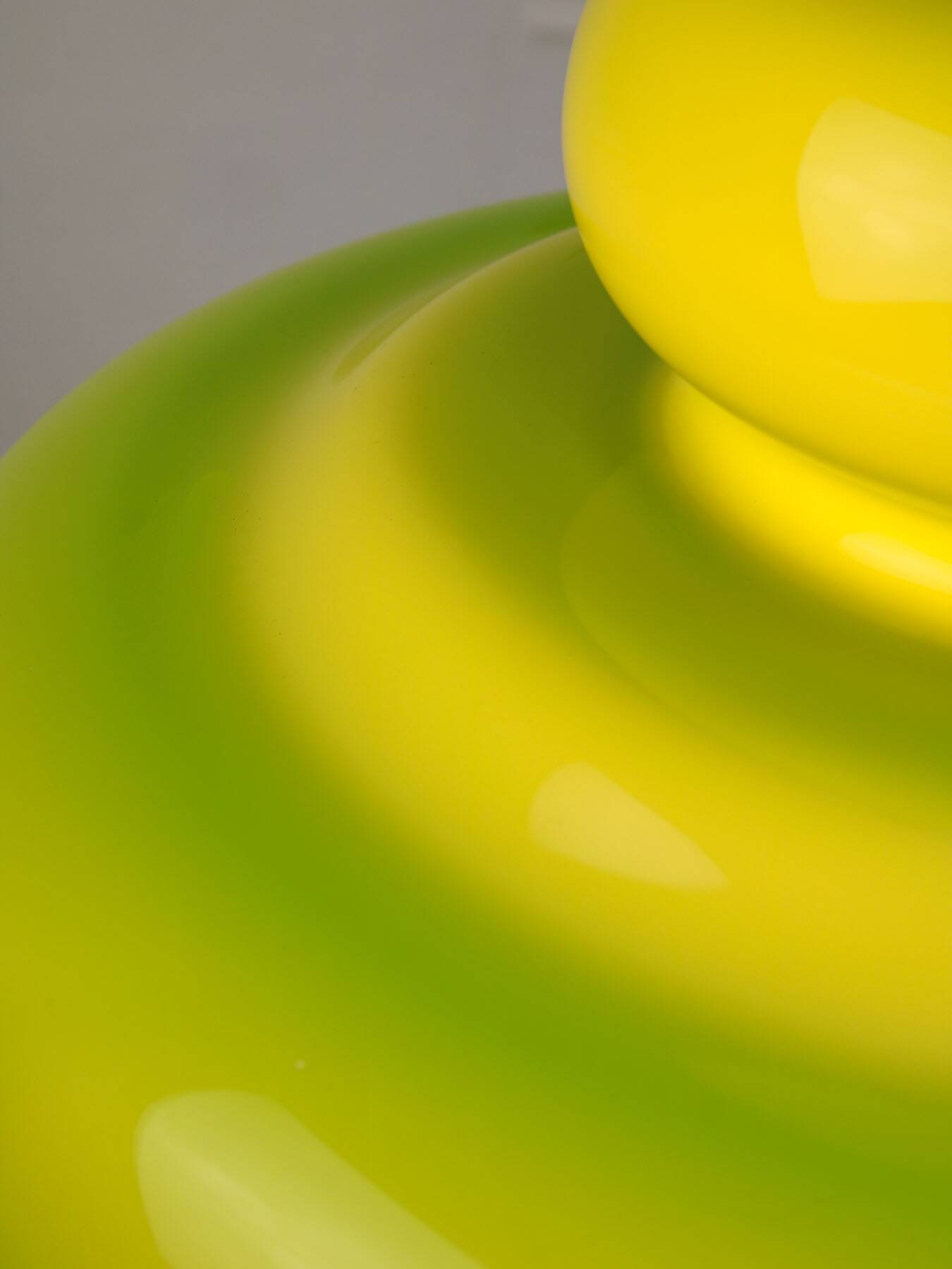 Mid-Century Italian Green Glass and Brass Pendant Lamp