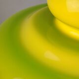 Mid-Century Italian Green Glass and Brass Pendant Lamp