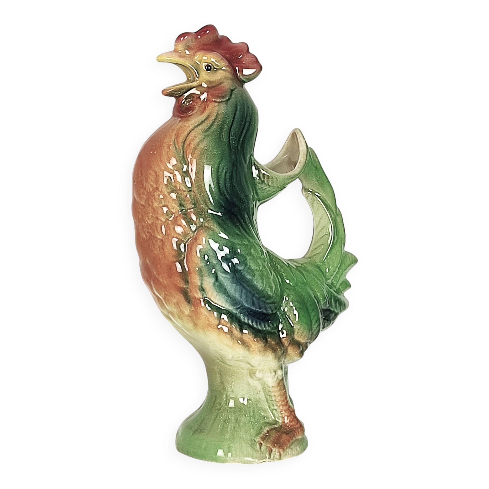 Pichet coq en barbotine