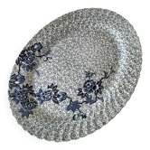 Antique oval plate Johnson Brothers "Lotus" blue – England