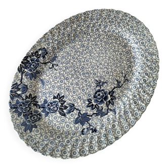 Antique oval plate Johnson Brothers "Lotus" blue – England