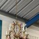Lustre bronze et porcelaine 5 feux