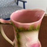 Heron and lily pitcher, St Clément factory, 1920s - vintage water carafe