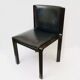 Chaise design scandinave  1960 en palissandre et cuir vintage des années 70