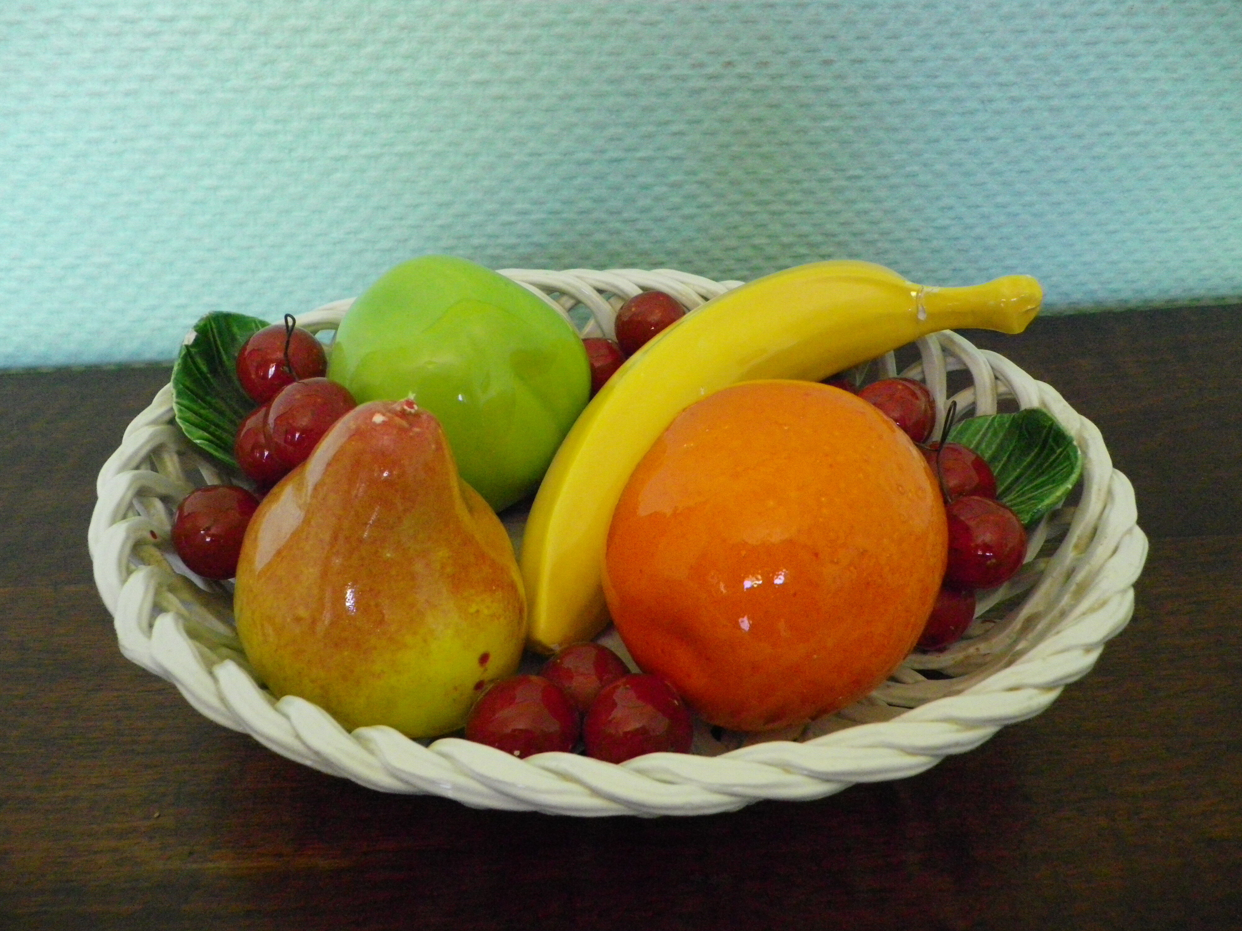 Fruit basket, ceramics, interior or table decoration, 1960