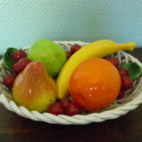 Fruit basket, ceramics, interior or table decoration, 1960