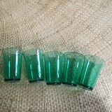 Series of 7 green glasses