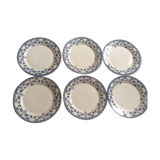 Lot of 6 flat plates hazelnuts of sarreguemines