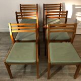 Suite of 6 Scandinavian chairs 1968