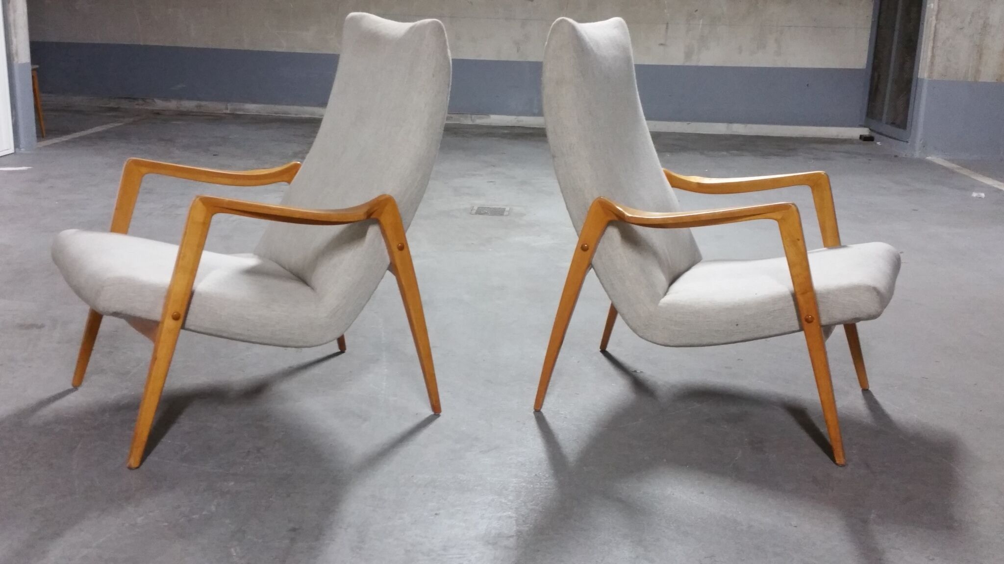 Scandinavian armchair danish feet years 50 compass