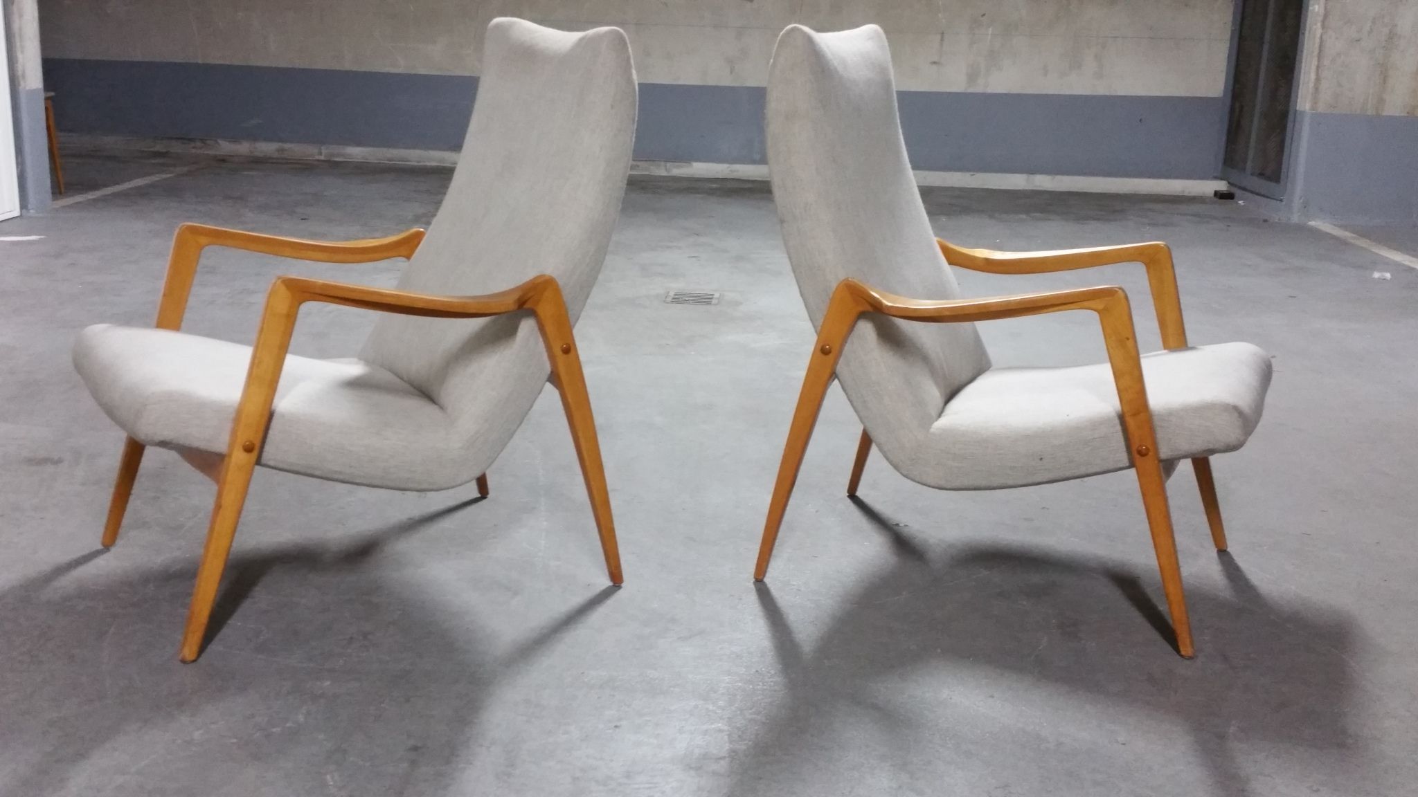 Scandinavian armchair danish feet years 50 compass