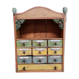 Antique German Herbs Hanging Cupboard From Around 1900.