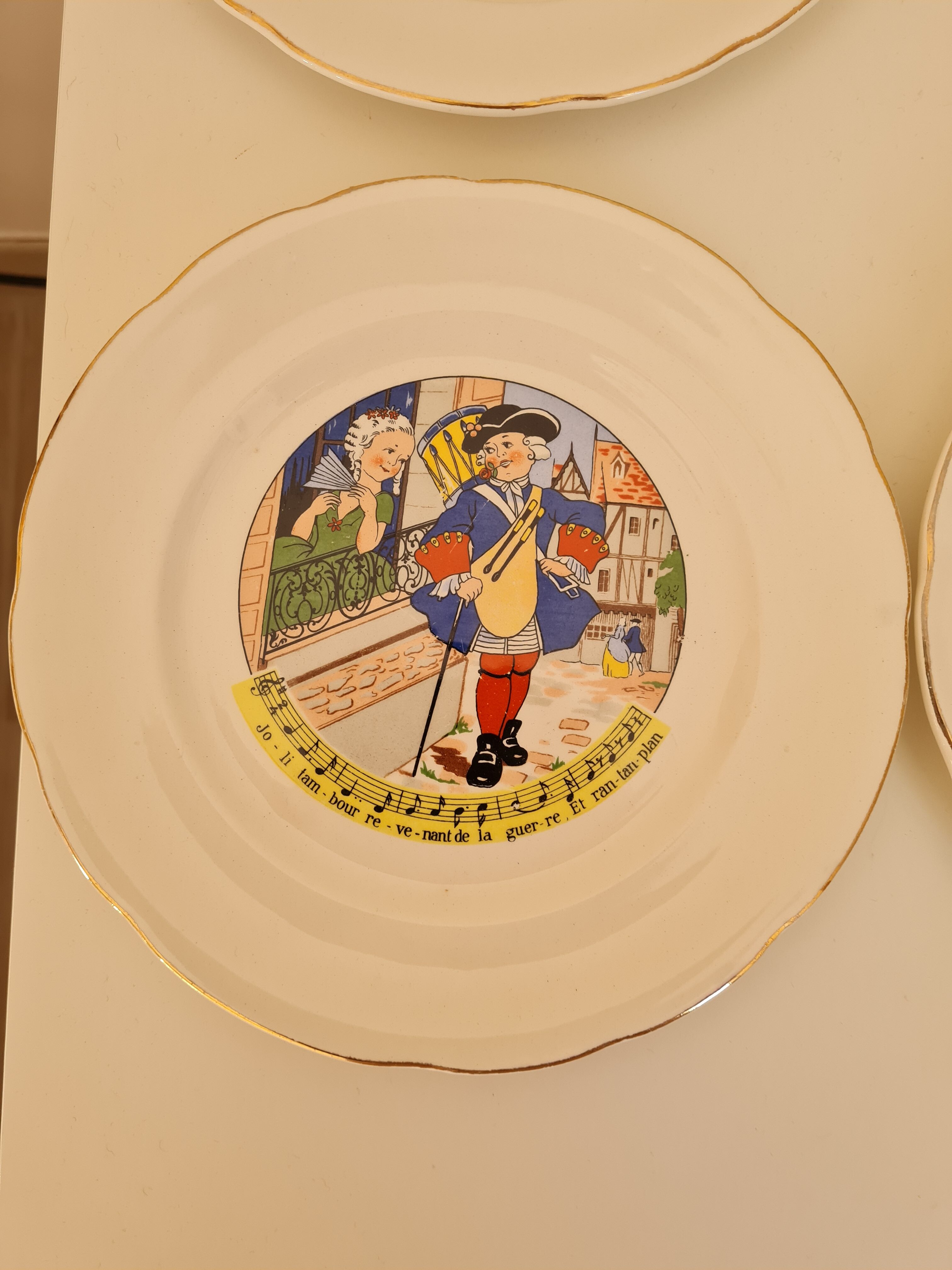 Dessert plates nursery rhymes of digoin and sarreguemine