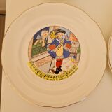 Dessert plates nursery rhymes of digoin and sarreguemine