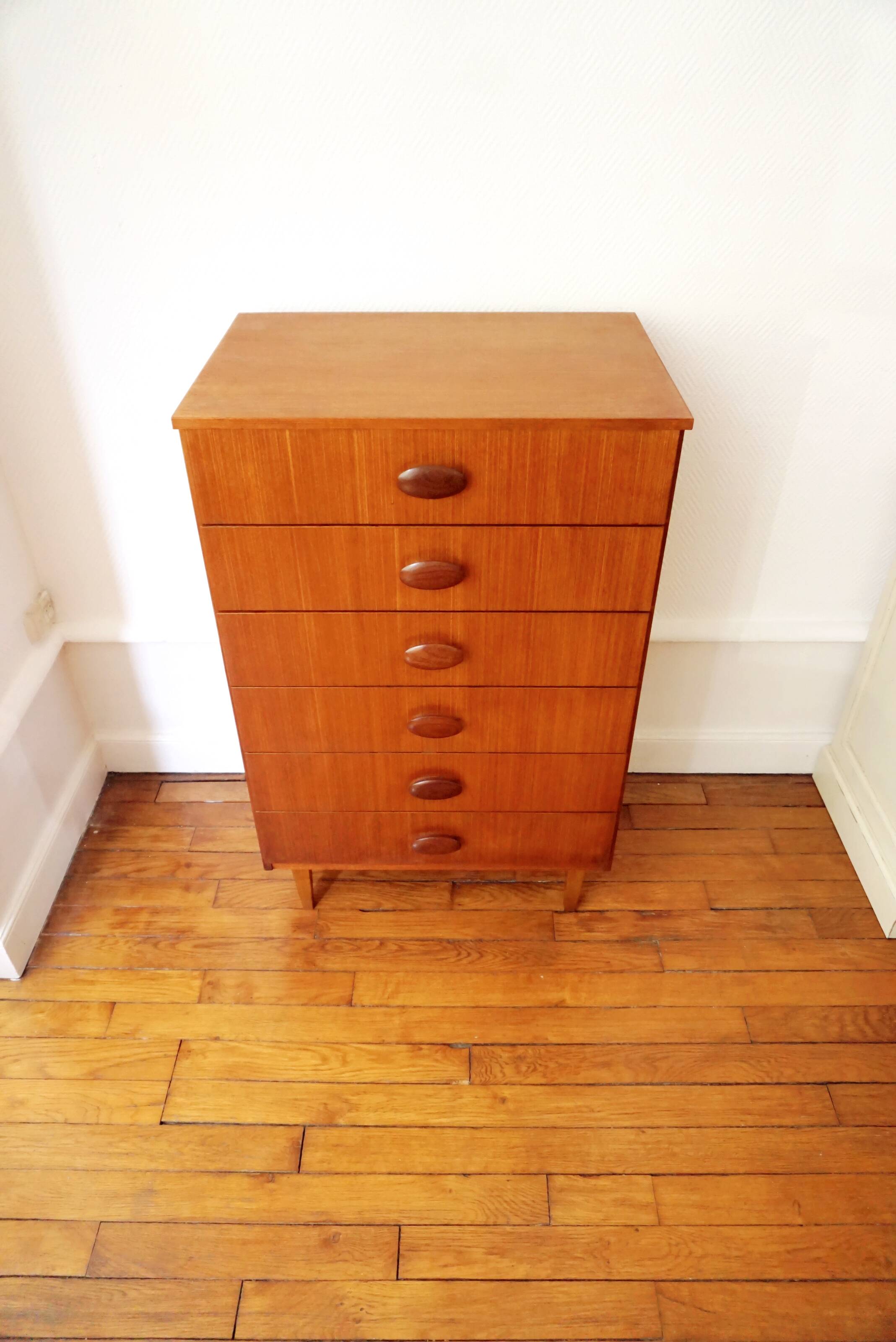 Chest of drawers 6 Scandinavian teak drawers