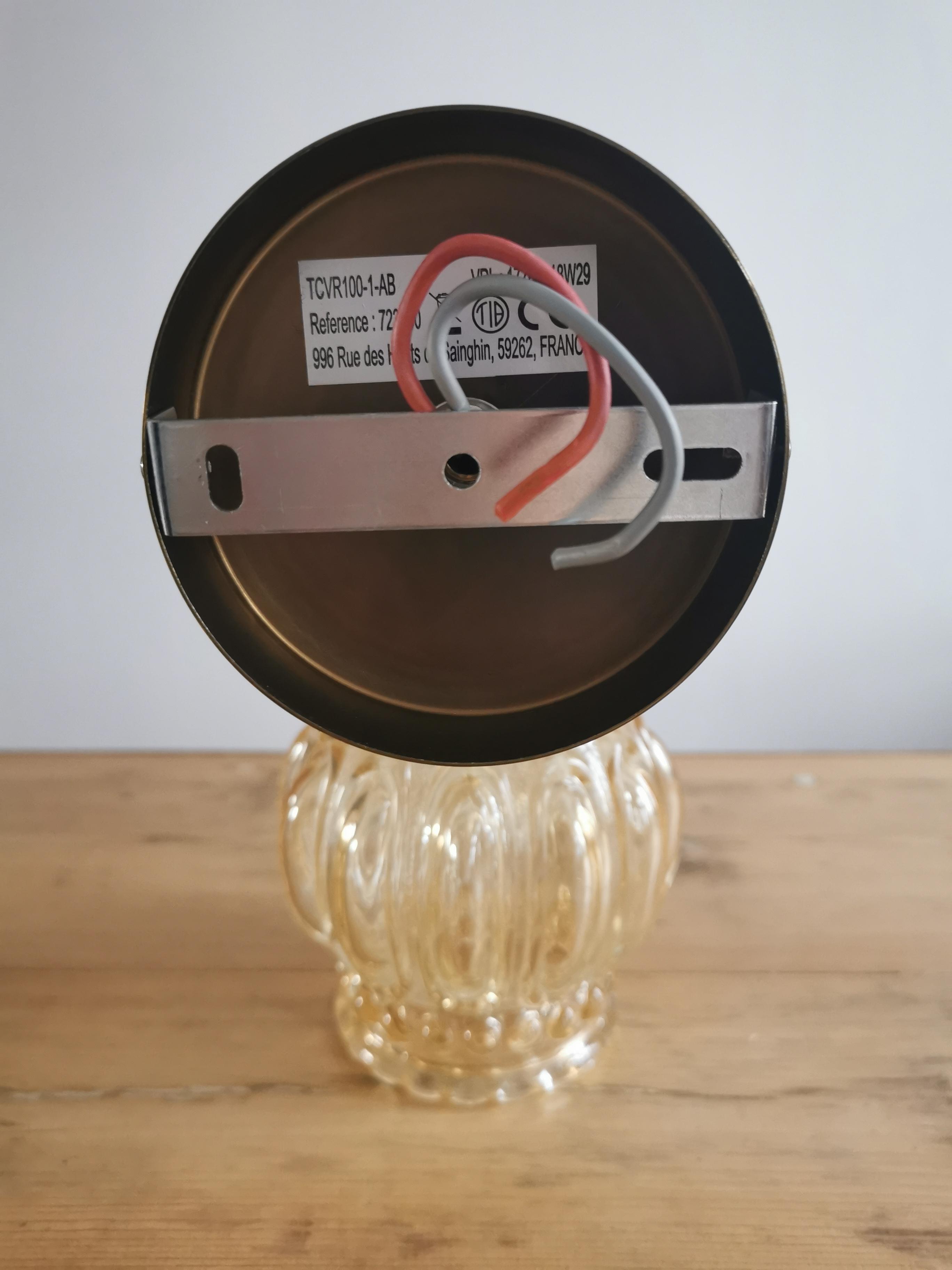 Vintage globe wall lamp in molded glass