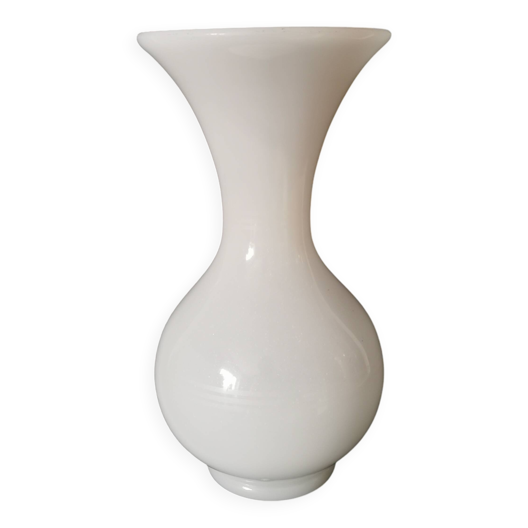 white opaline vase