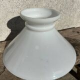 Old white abat-jour in opaline