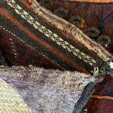 Tapis persan tissé à la main bordeaux et noir