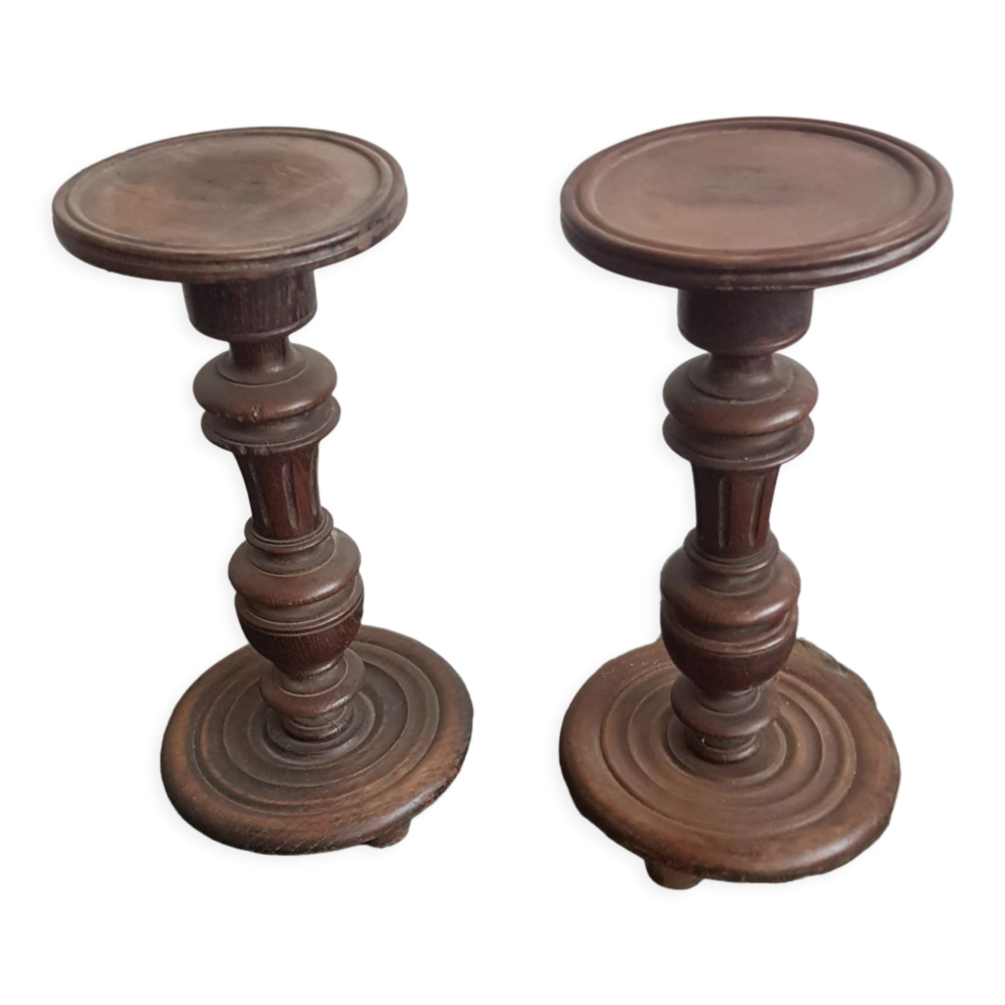 Pair of pedestal tables