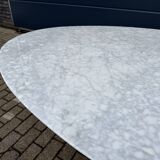 Original Knoll Tulip oval dining table (198cm) Carrara marble