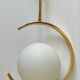 Suspension mid-century laiton et verre opalin