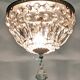 Louis XVI style bronze ceiling light and glass pendants
