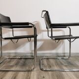 Mid-century chromed leather chairs