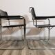 Fauteuils en cuir chromé