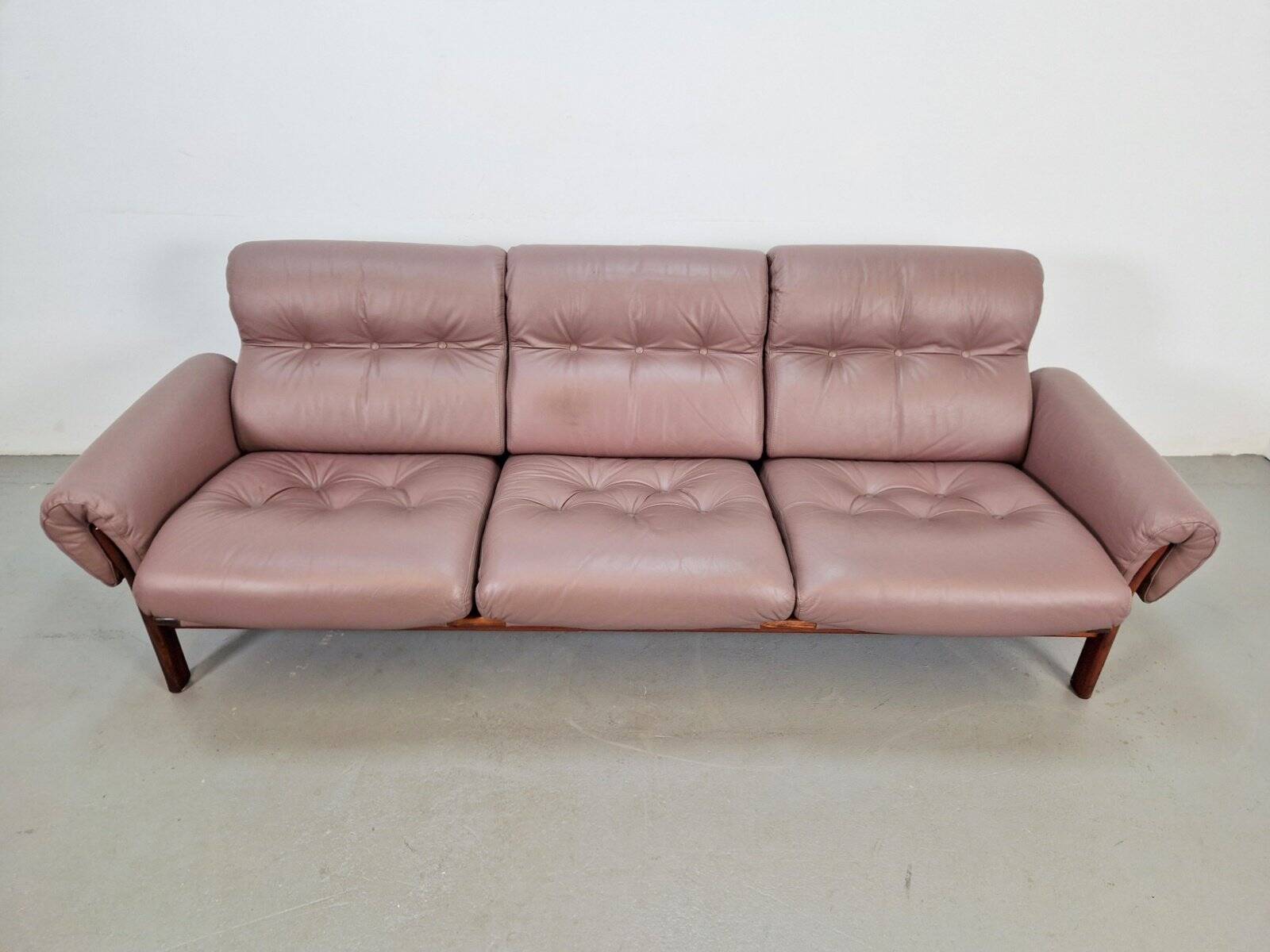 Vintage Teak Leather Sofa from Coja, Netherlands, 1960s
