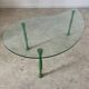 Old bean coffee table free form glass top Italian design 80s vintage