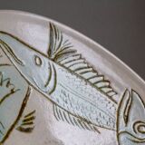 Plat en céramique émaillé motif poissons
