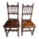 Paire rare de chaises sculptées, fabrication italienne du XVIIe siècle.