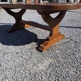 Solid oak farmhouse table, 220×90cm