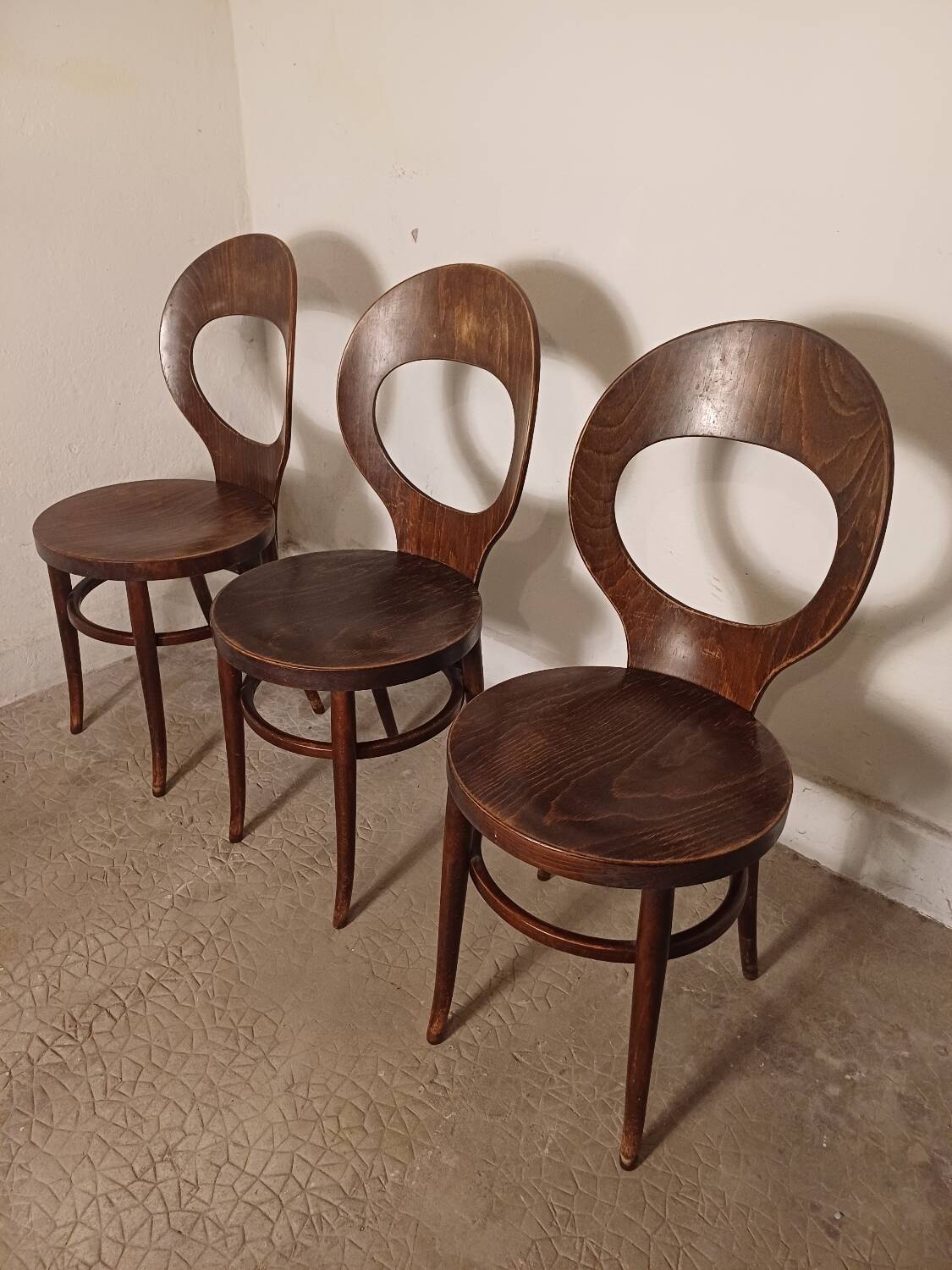 Set of 3 Baumann Mouette bistro chairs