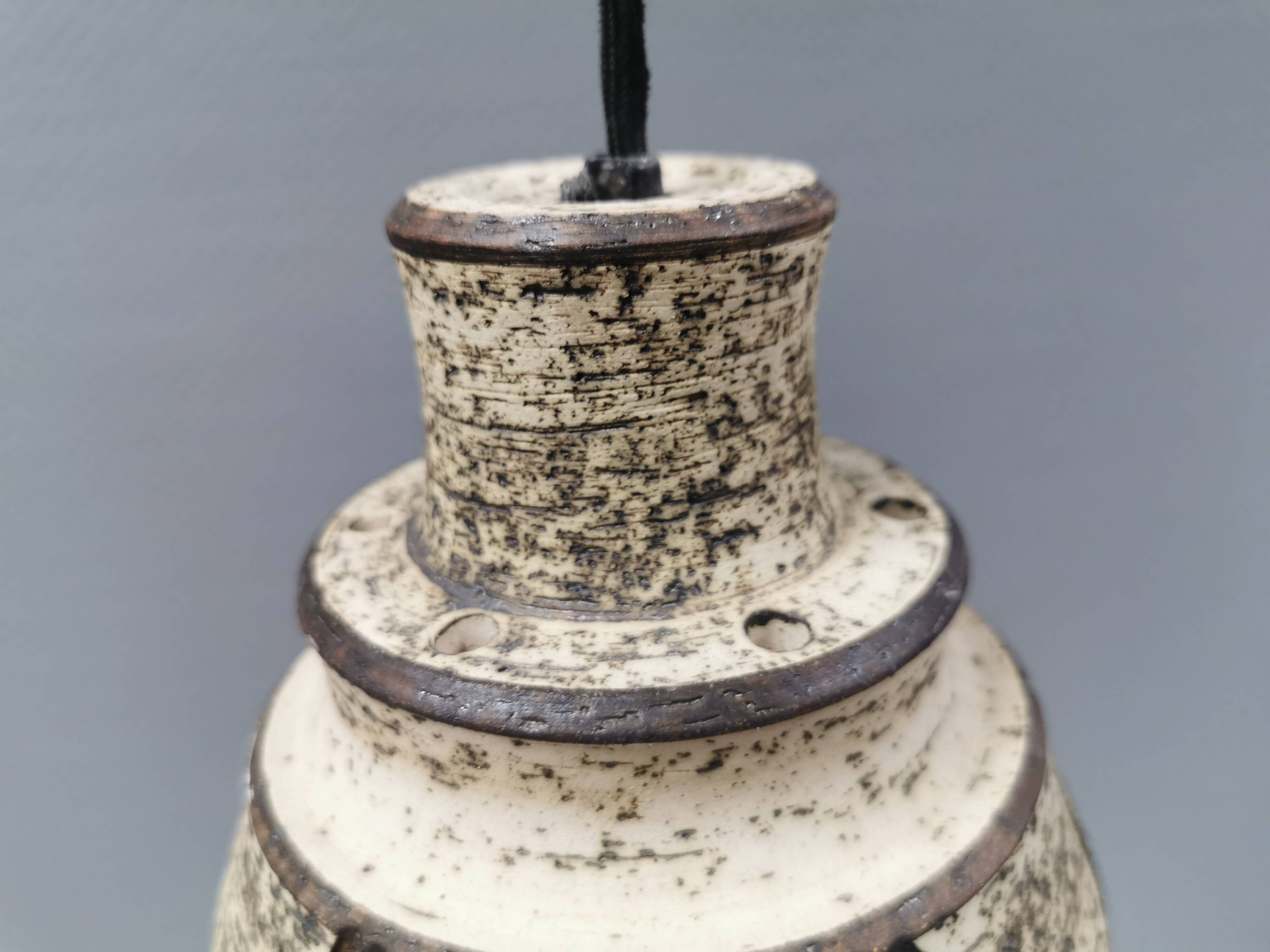 Beautiful ceramic hanging lamp, designed by jette hellerøe denmark, 1960s.