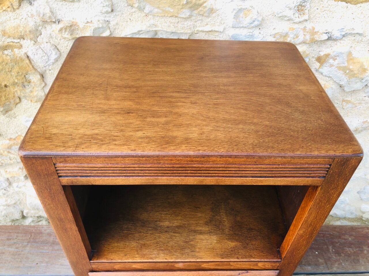Art Deco bedside, 2 drawers in walnut Circa 40 /50