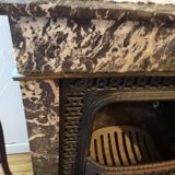 Old black marble fireplace