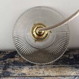 Vintage holophane glass pendant light